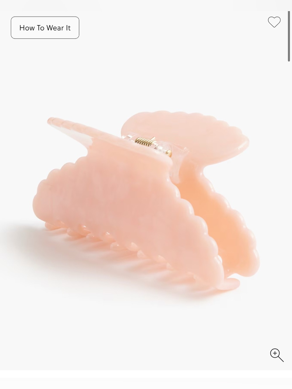 J Crew pink scalloped claw clip CLAW HAIR CLIP NWT